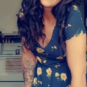 Navy floral summer dress